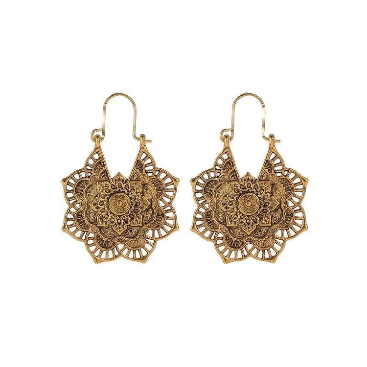 Goldene/Silberne Lotus Mandala Ohrringe - Isolde