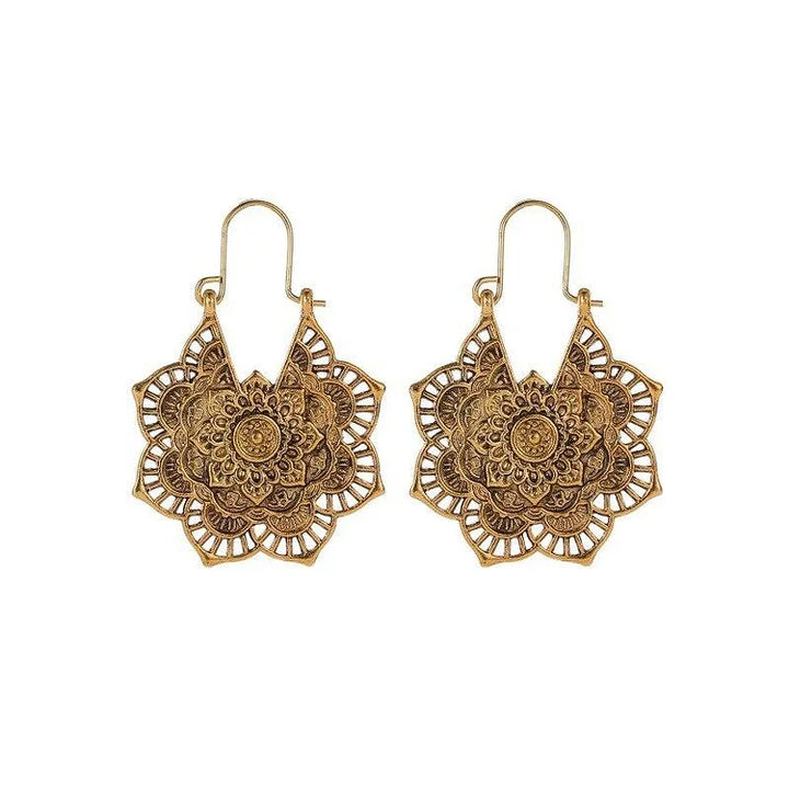 Goldene/Silberne Lotus Mandala Ohrringe - Isolde