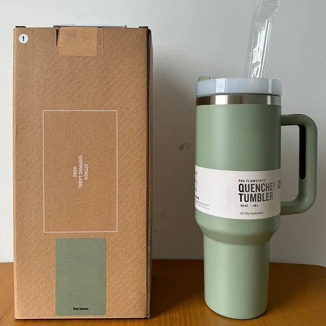 Vacuüm Geïsoleerde Beker met Deksel en Rietje - ThermoTumbler