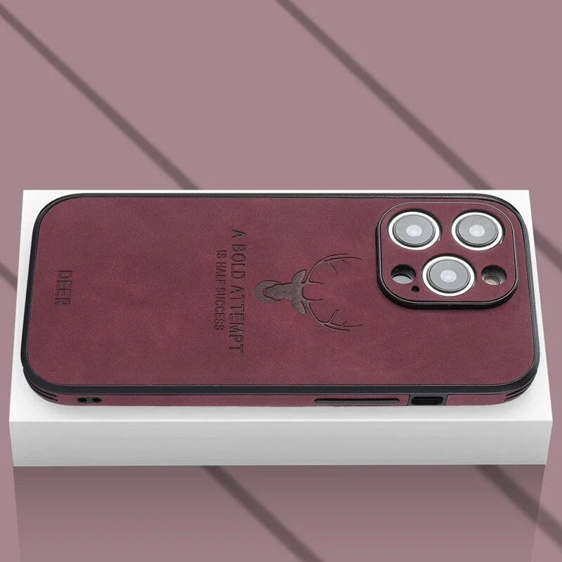 Luxe Hertenleren iPhone Hoes - Veltro