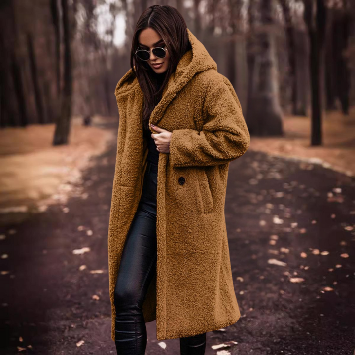 Long Women's Teddy Jacket with Hood – Maren