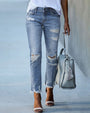 Damen-Ripped-Slim-Fit-Jeans – Liora