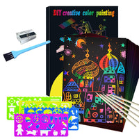 Kratzerkarten-Set mit magischen Regenbogenfarben - ColorBurst