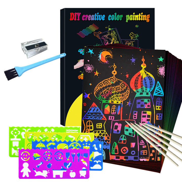 Kratzerkarten-Set mit magischen Regenbogenfarben - ColorBurst