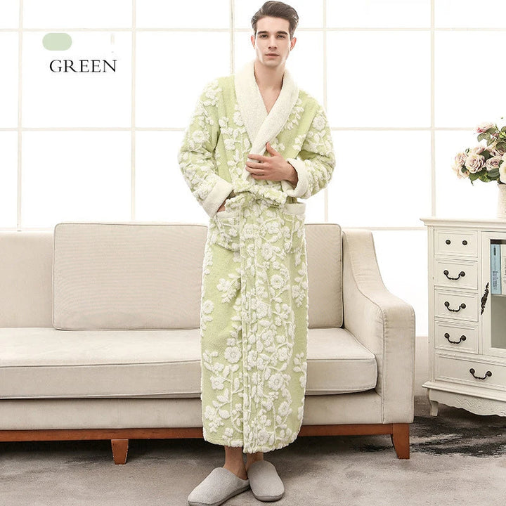 Jacquard Bathrobe | Warm and comfy fleece bathrobe