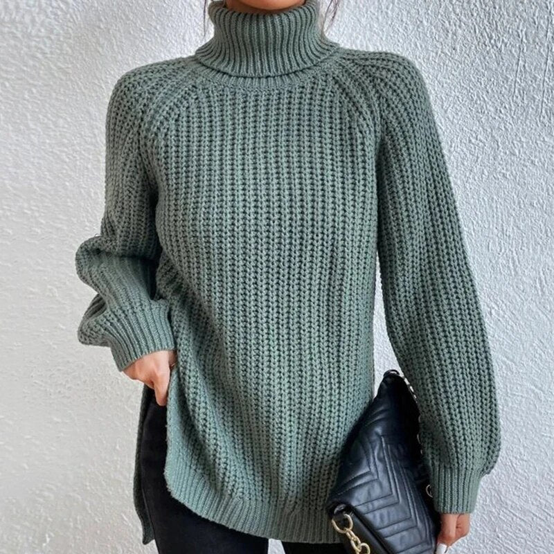 Trendiger gestrickter Damenrollkragenpullover - Esmée
