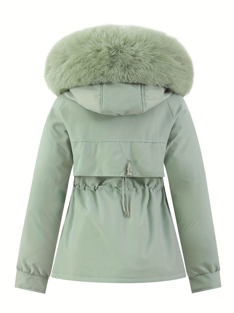 Damen Winterjacke mit Abnehmbarer Fellkapuze - Noëlle
