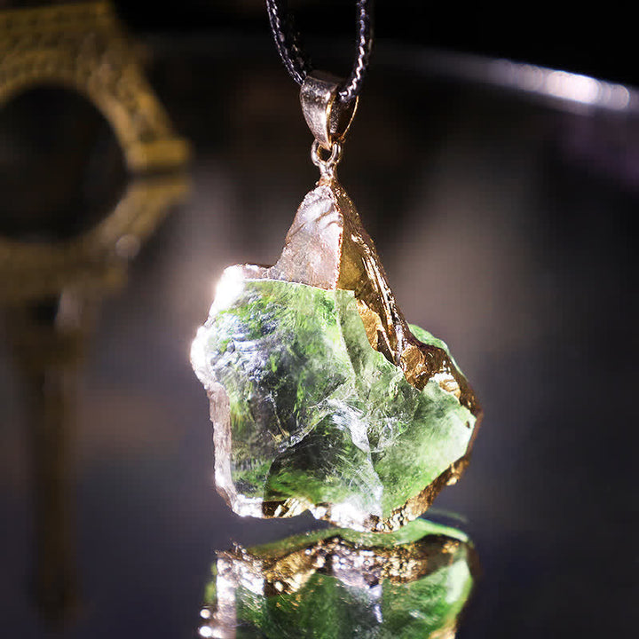 Feine Natürliche Moldavit Halskette - Lyra