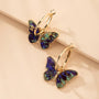 Vergoldete Schmetterlingsohrringe mit Acrylkristallen - Mariposa