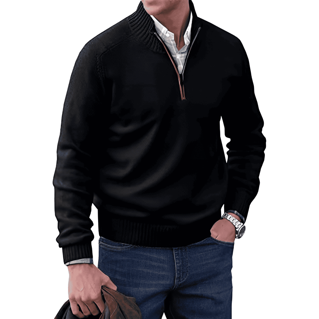 Kaschmirpullover mit Reißverschluss - Mason
