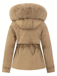 Damen Winterjacke mit Abnehmbarer Fellkapuze - Noëlle