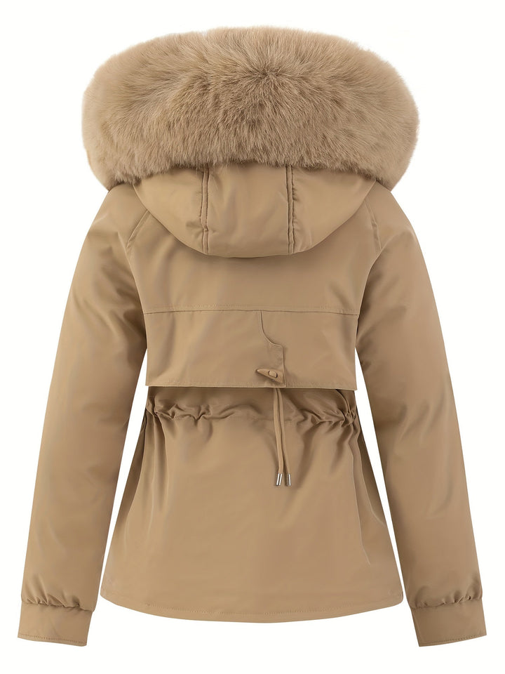 Damen Winterjacke mit Abnehmbarer Fellkapuze - Noëlle