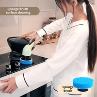 9-in-1 Electric Spin Cleaning Brush with LED Display – 1+1 FREE-White 3 heads-State of Style