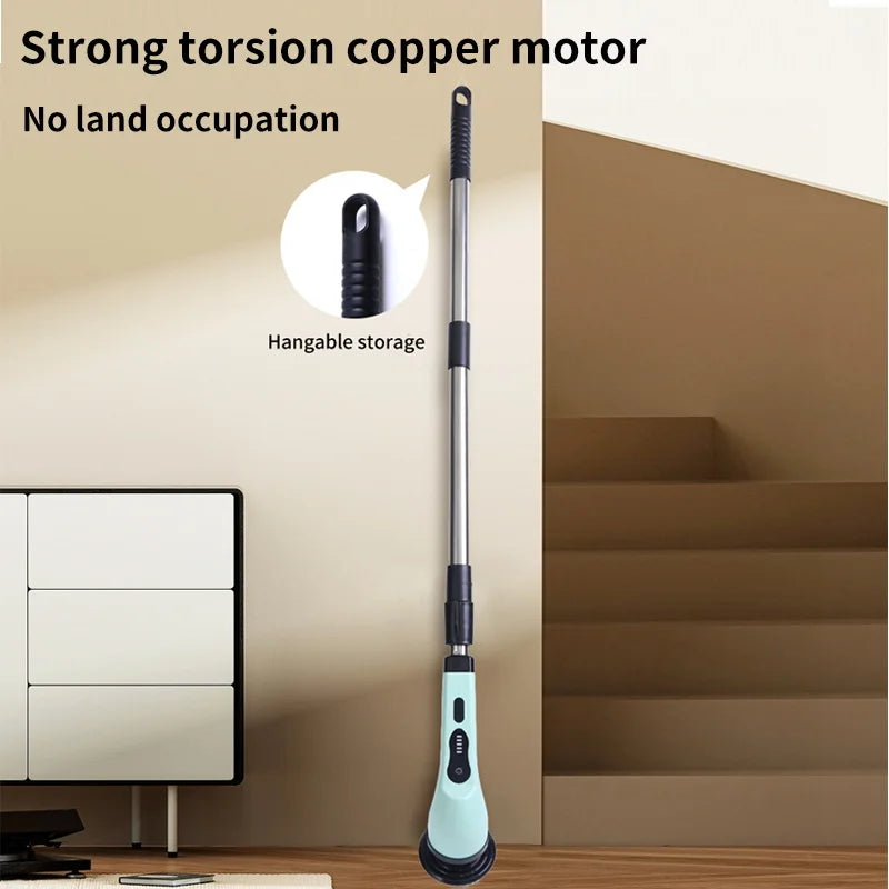 9-in-1 Electric Spin Cleaning Brush with LED Display – 1+1 FREE-White 3 heads-State of Style