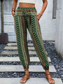Boho-Hochbund-Damenhose mit Print & raffinierter Taille – Linara