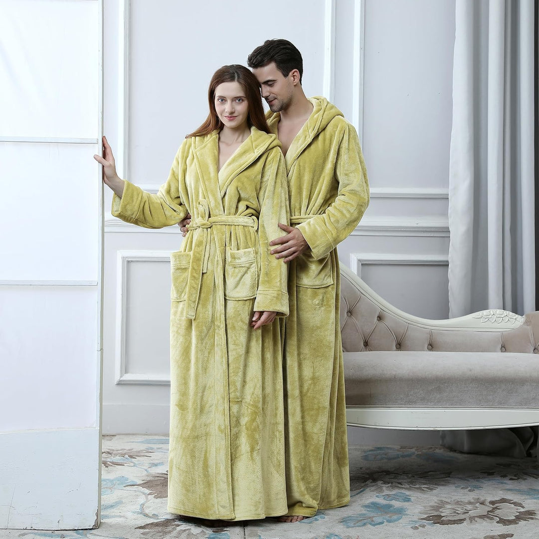 Fluffy Fleece Bathrobe with Hood - CozyFluff