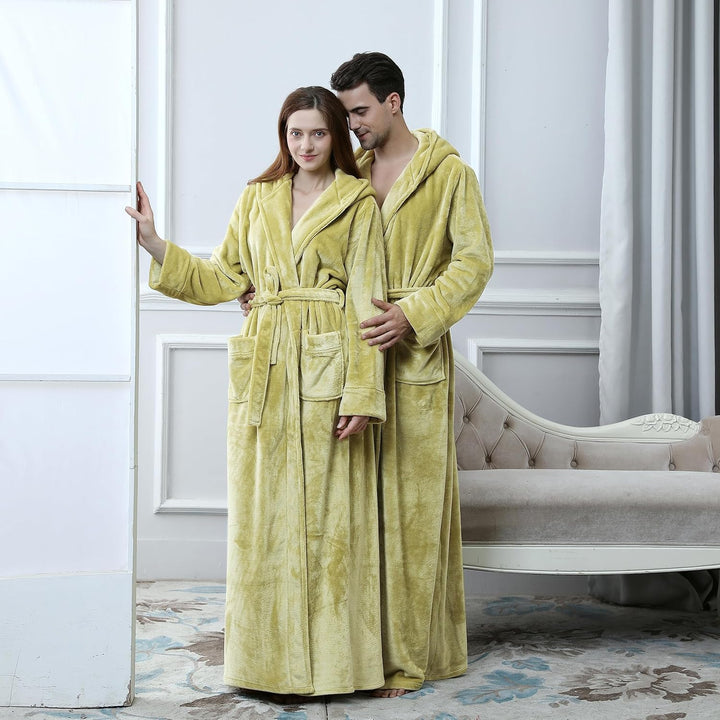 Fluffy Fleece Bathrobe with Hood - CozyFluff