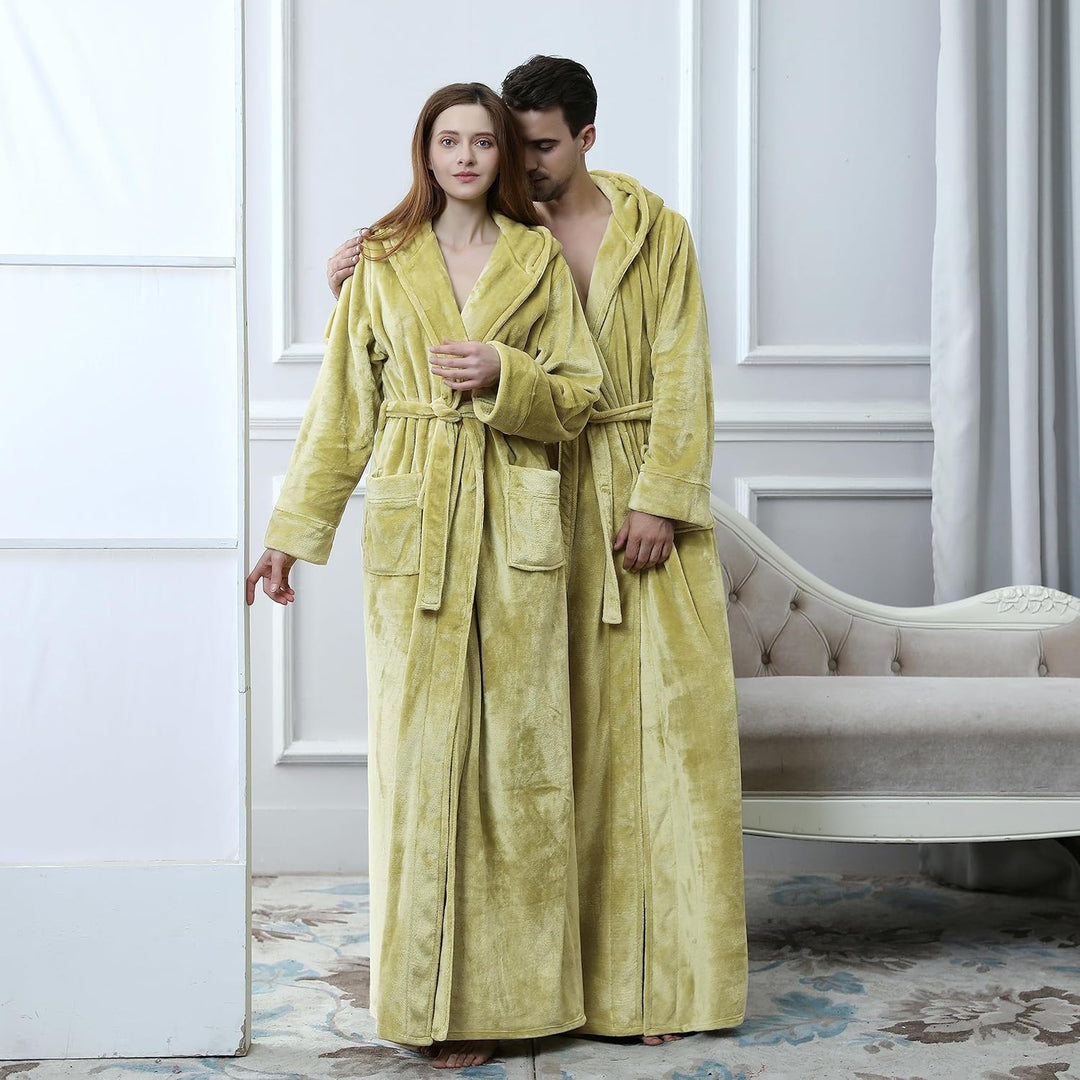Fluffy Fleece Bathrobe with Hood - CozyFluff
