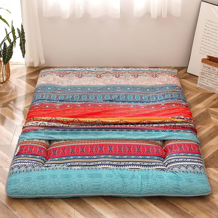 Folding Japanese Futon Floor Mattress with Memory Foam Support – Arivon
