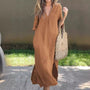 Sommerkleid mit V-Ausschnitt und Waden-Schlitz – Soraya