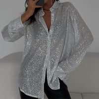 Lockere Bluse mit glänzenden Pailletten – Celeste