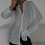 Lockere Bluse mit glänzenden Pailletten – Celeste