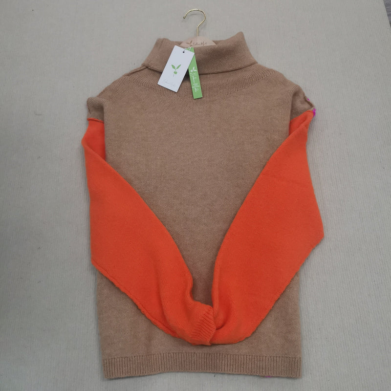 Beeindruckender Color-Block Strickpullover - AutumnVibe