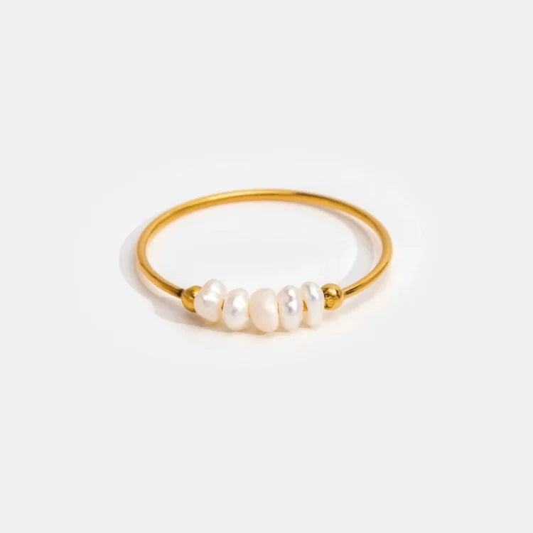 Classic Gold Pearl Ring - Sophie