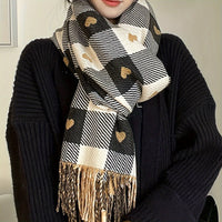 Geruite Dames sjaal van polyester voor de herfst & winter – Aurelie