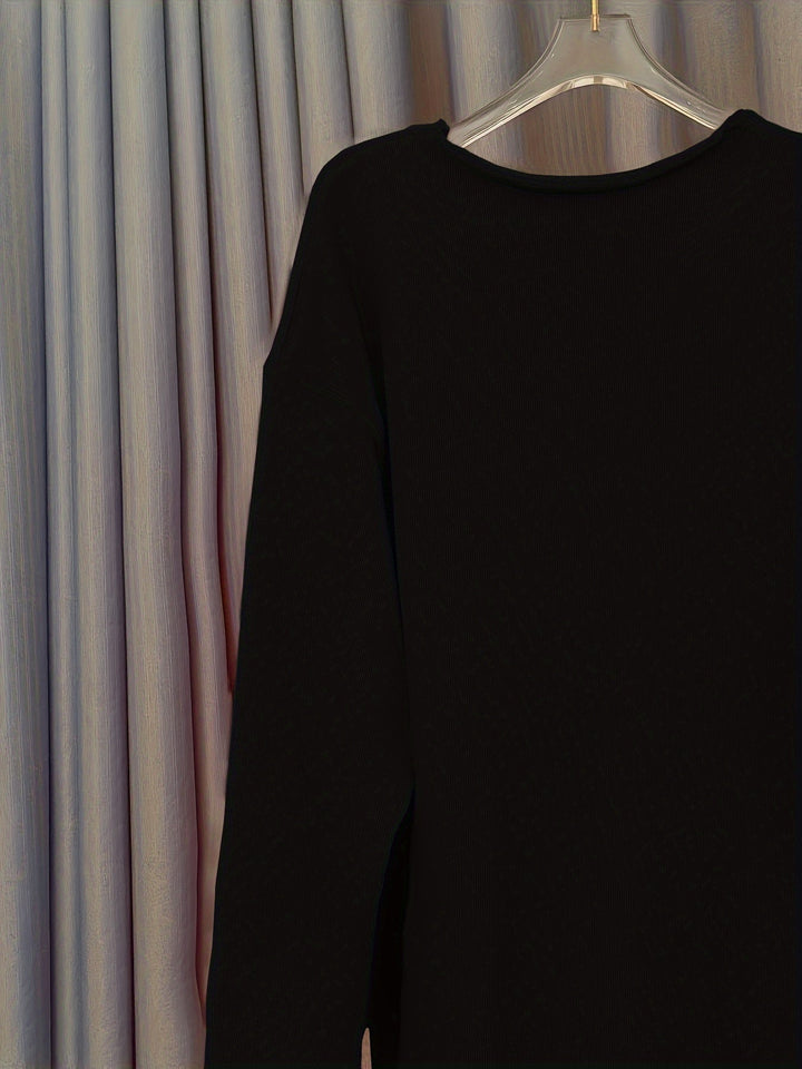 Oversize Damenpullover mit V-Ausschnitt & Mustern – Alenia