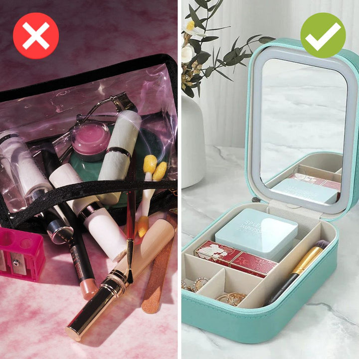 Compact Illuminated Makeup Organizer for On the Go - Liora