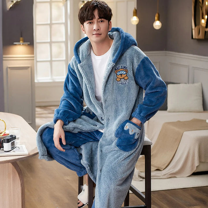 Hooded Bathrobe Set | With Matching Lounge Pants