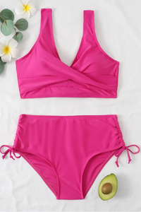Bunter Bikini mit Kordelzug und Twistdetail – Zaraï