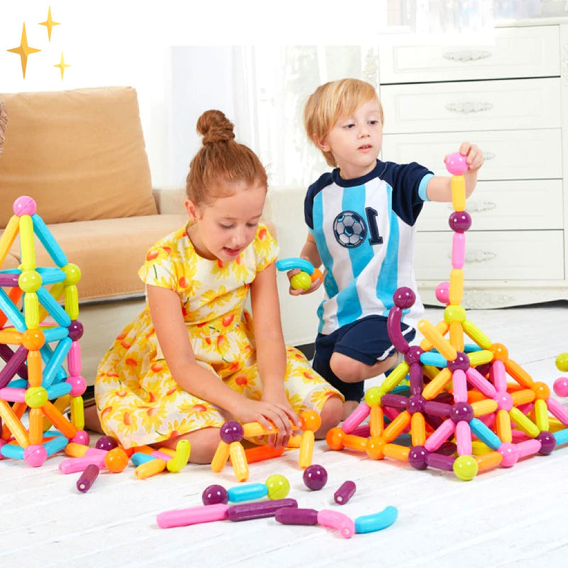 64 Stuks Magnetische Bouwblokken - Creatix