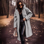 Lange Damen Teddyjacke mit Kapuze – Maren