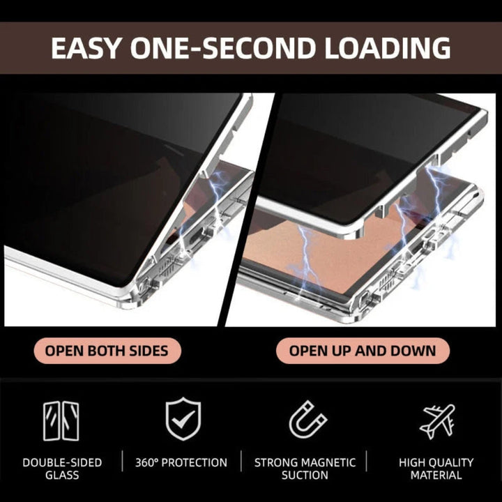 Magnetische dubbelzijdige Glasschermbeschermhoes – ClearLock (1+1 GRATIS)