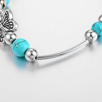 Turquoise Butterfly Beaded Bracelet | With Very Detailed Charms