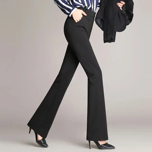 Schlanke Ausgestellte High Waist Hose – Mila
