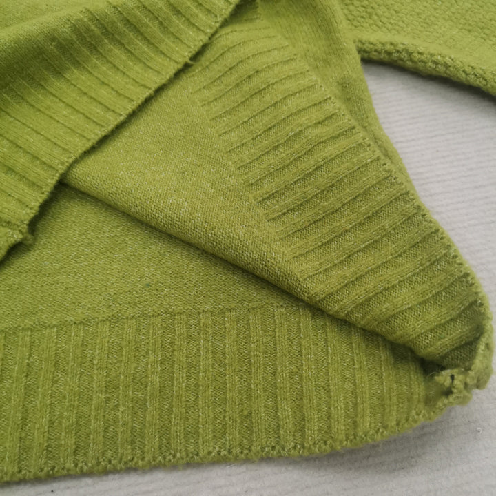 Grasgrüner Oversized Gestrickter Damenrollkragenpullover - Nora