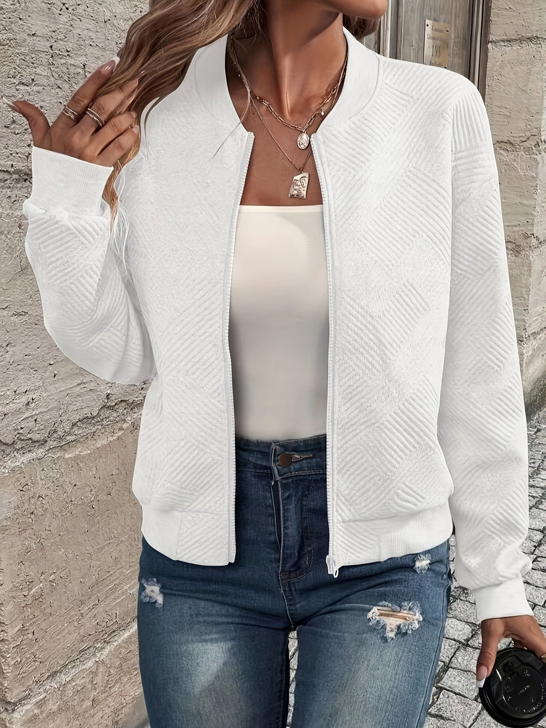 Stilvolle Damen-Zip-Up-Jacke – Rivka