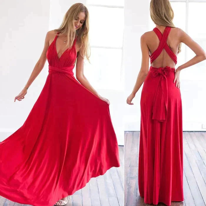 Versatile Elastic Wrap Dress - Denise