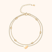 Stylish Heart Anklet - Fiora
