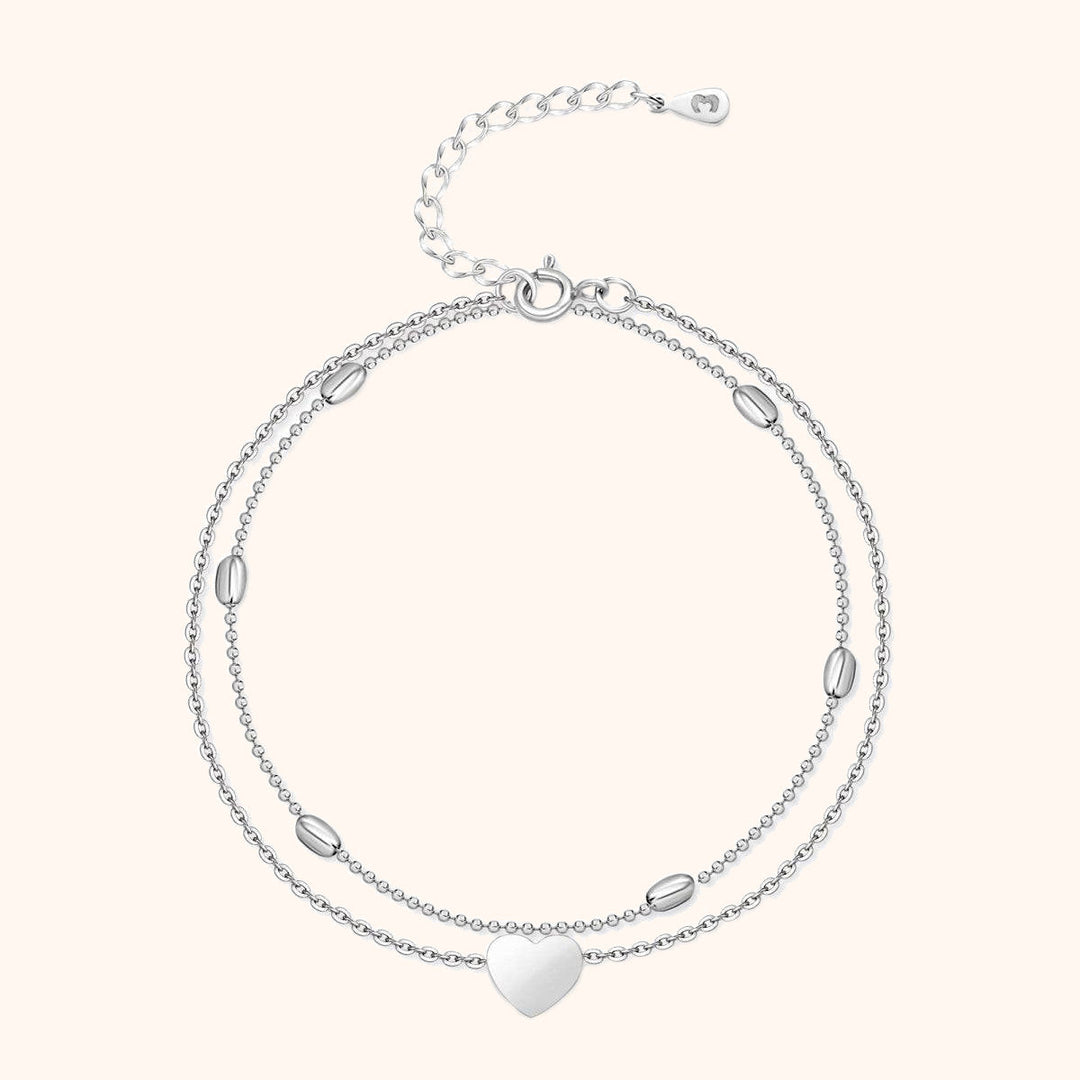 Stylish Heart Anklet - Fiora