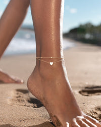 Stylish Heart Anklet - Fiora