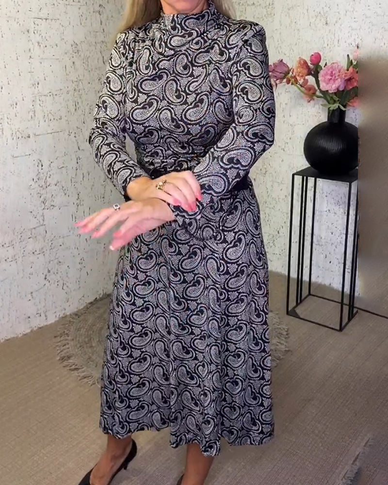 Stilvolles und vielseitiges Kleid mit Kragen und Muster - Iris