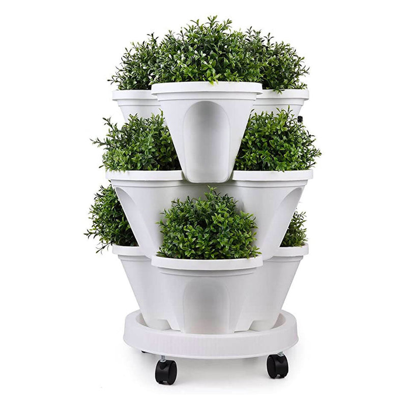 Space-Saving Stackable Plant Pots - StrawberryStack