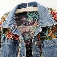 Trendige Blumen-Jeansjacke für Damen - Amaline