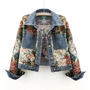 Trendige Blumen-Jeansjacke für Damen - Amaline