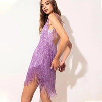 Paillettenkleid mit Fransen für Partys - Luna