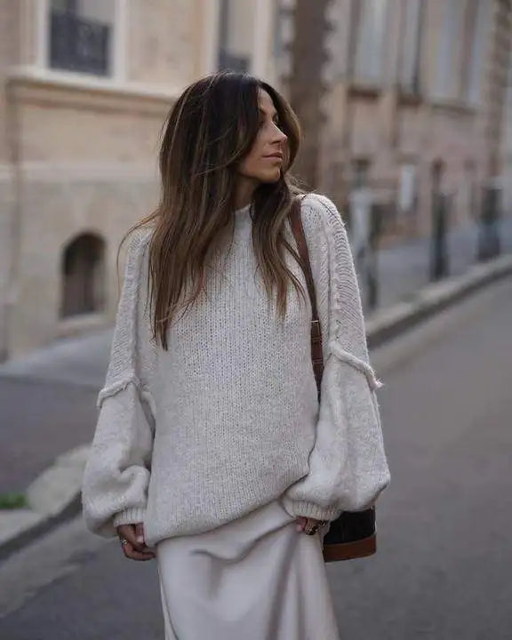 Oversized gestrickter Damenpullover - Mia